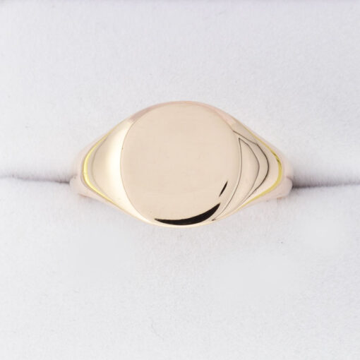 Gents 9ct Rose Gold Round Signet Ring - Chester 1922