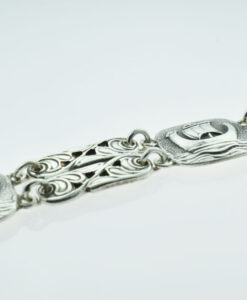 Vintage Silver Viking Ship Bracelet