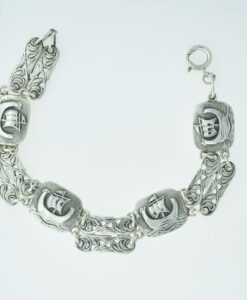 Vintage Silver Viking Ship Bracelet