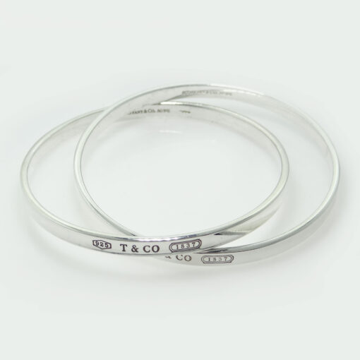 Tiffany & Co Sterling Silver 1837 Interlocking Circles Bangle Bracelet