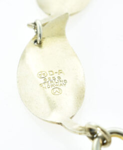 Norwegian Silver & Yellow Enamel Leaf Bracelet by David Andersen