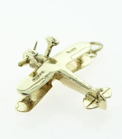 Vintage 9ct Gold Bi-Plane Charm