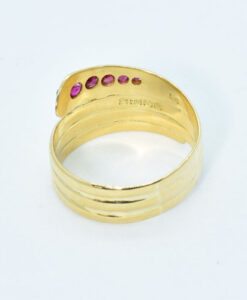 Antique 18ct Gold Ruby Snake Ring dated 1863