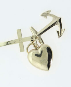 Georg Jensen Vintage 9ct Gold Faith, Hope & Charity Charm