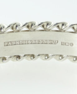 Vintage Sterling Silver Engraved Twisted Edge Bangle