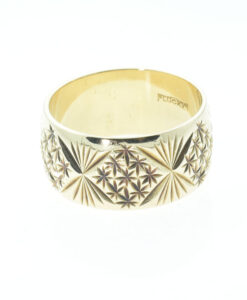 Vintage 9ct Gold Star Band Ring