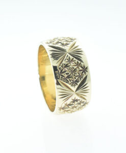 Vintage 9ct Gold Star Band Ring