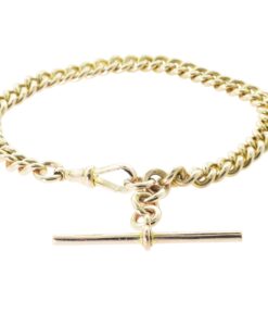 Antique 9ct Rose Gold Albert Bracelet with T Bar