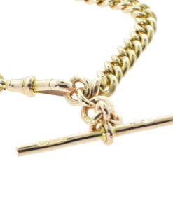 Antique 9ct Rose Gold Albert Bracelet with T Bar