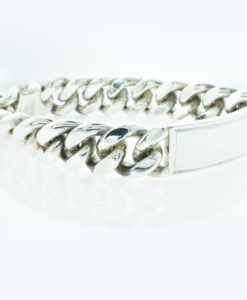 Sterling Silver Heavy Gents ID Curb Bracelet 122.8g