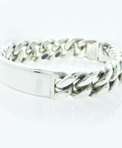 Silver Heavy Gents ID Curb Bracelet 122.8g