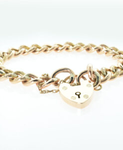 Antique 9ct Rose Gold Curb Link Bracelet