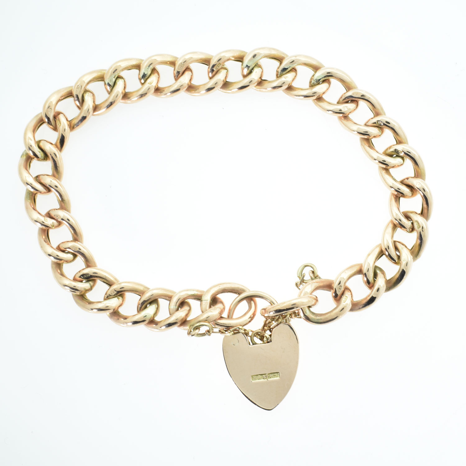 Antique 9ct Rose Gold Curb Bracelet - c1900
