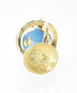 Vintage 9ct Gold Moving Globe Charm by Georg Jensen