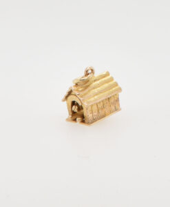 Vintage Gold FIDO Dog Kennel Charm