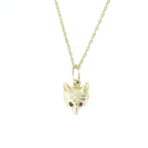 Vintage Gold Fox Pendant with Chain