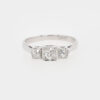 Vintage 18ct White Gold Three Stone Diamond Ring