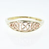 Cymru 9k Yellow & Rose Welsh Gold Celtic Weave Ring