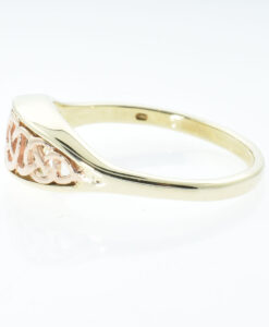 9k Yellow & Rose Welsh Gold Celtic Weave Ring