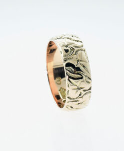 Antique 1917 9ct Rose Gold Embossed Band Ring