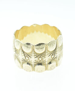 Wide Vintage 9ct Gold Patterned Band Ring