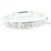 Vintage Sterling Silver Engraved Flower Bangle