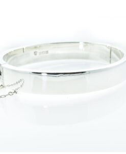 Vintage Sterling Silver Engraved Flower Bangle