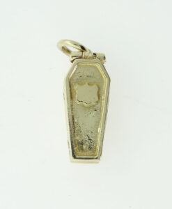 Vintage 9ct Gold Opening Coffin with Skeleton Charm