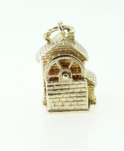 9ct Gold Water Wheel Mill House Charm