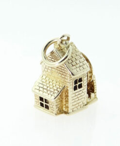 Vintage 9ct Gold Water Wheel Mill House Charm