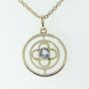 Antique Gold Aquamarine Pendant with Chain