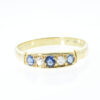 Antique Gold Diamond and Sapphire Ring