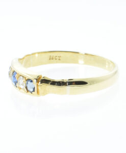 Antique Gold Diamond and Sapphire Ring