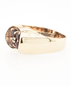 Vintage 9ct Gold Garnet Cluster Ring