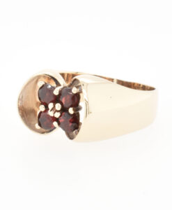 Vintage 9ct Gold Garnet Cluster Ring
