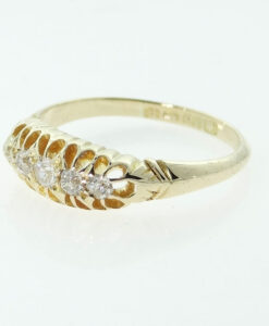 18ct Gold Five Stone Diamond Gypsy Ring