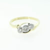 Antique 18ct Gold Three Stone Diamond Cross-Over Ring