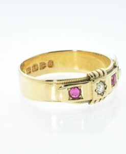 Diamond and Ruby Buckle Ring