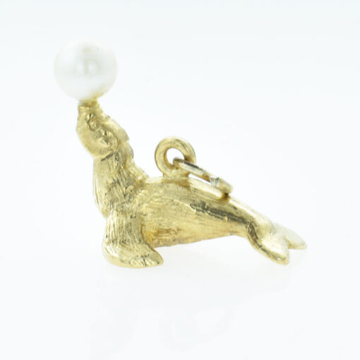 9ct Gold and Pearl Sea Lion Charm