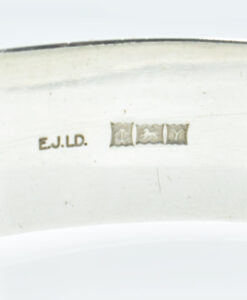 Vintage Engraved Solid Sterling Silver Flower Bangle