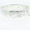 Vintage Solid Sterling Silver Flower Bangle