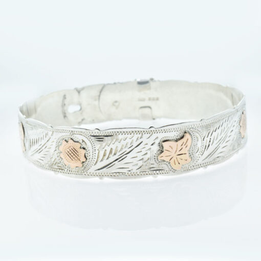 Rose Gold and Sterling Silver Scottish Bangle