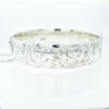 Vintage Half Engraved Sterling Silver Bangle Dated 1973