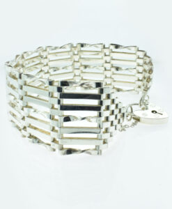 Vintage Sterling Silver Seven Bar Gate Bracelet 1979