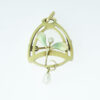 Art Deco Gold Pearl and Enamel Pendant