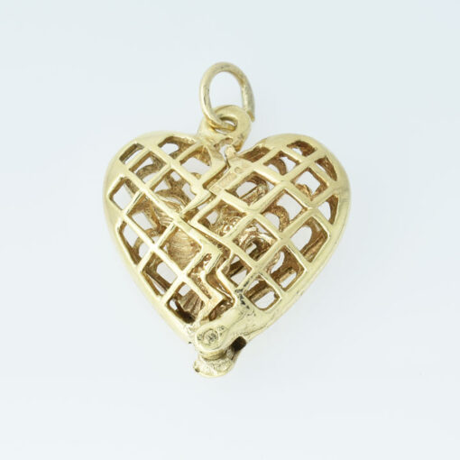 Vintage 9ct Gold Opening Love Heart Pendant