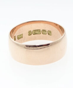 Antique 9ct Rose Gold 8mm Wedding Ring Birmingham 1917