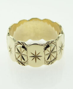 Vintage Gold Star Wedding Band Ring