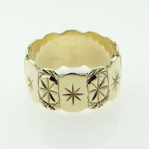 Vintage Gold Star Wedding Band Ring