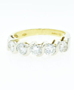 18ct Gold Diamond Five Stone Ring 1.25ct